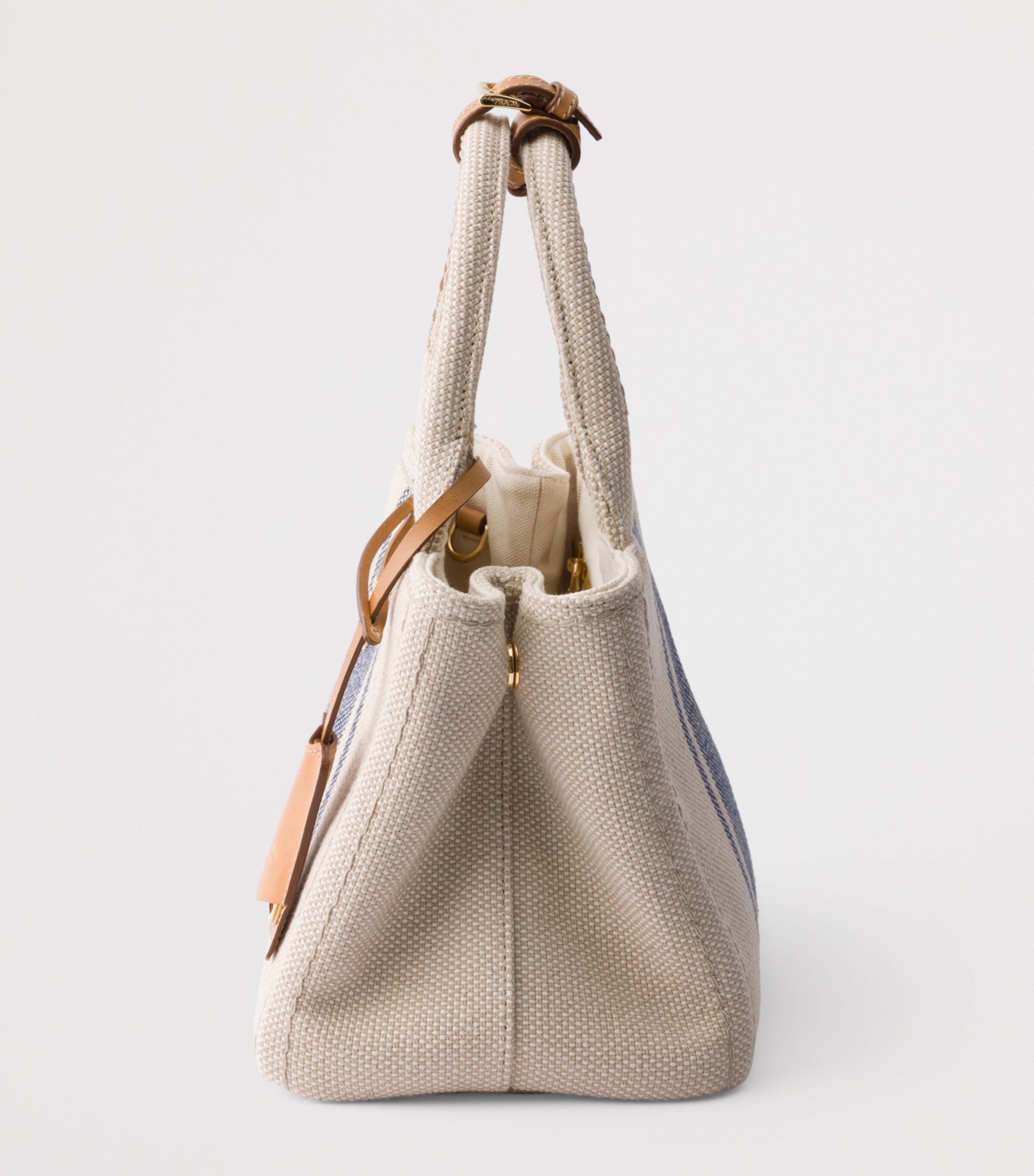 Prada Small Canvas Jardinière Tote Bag Neutral Image 5