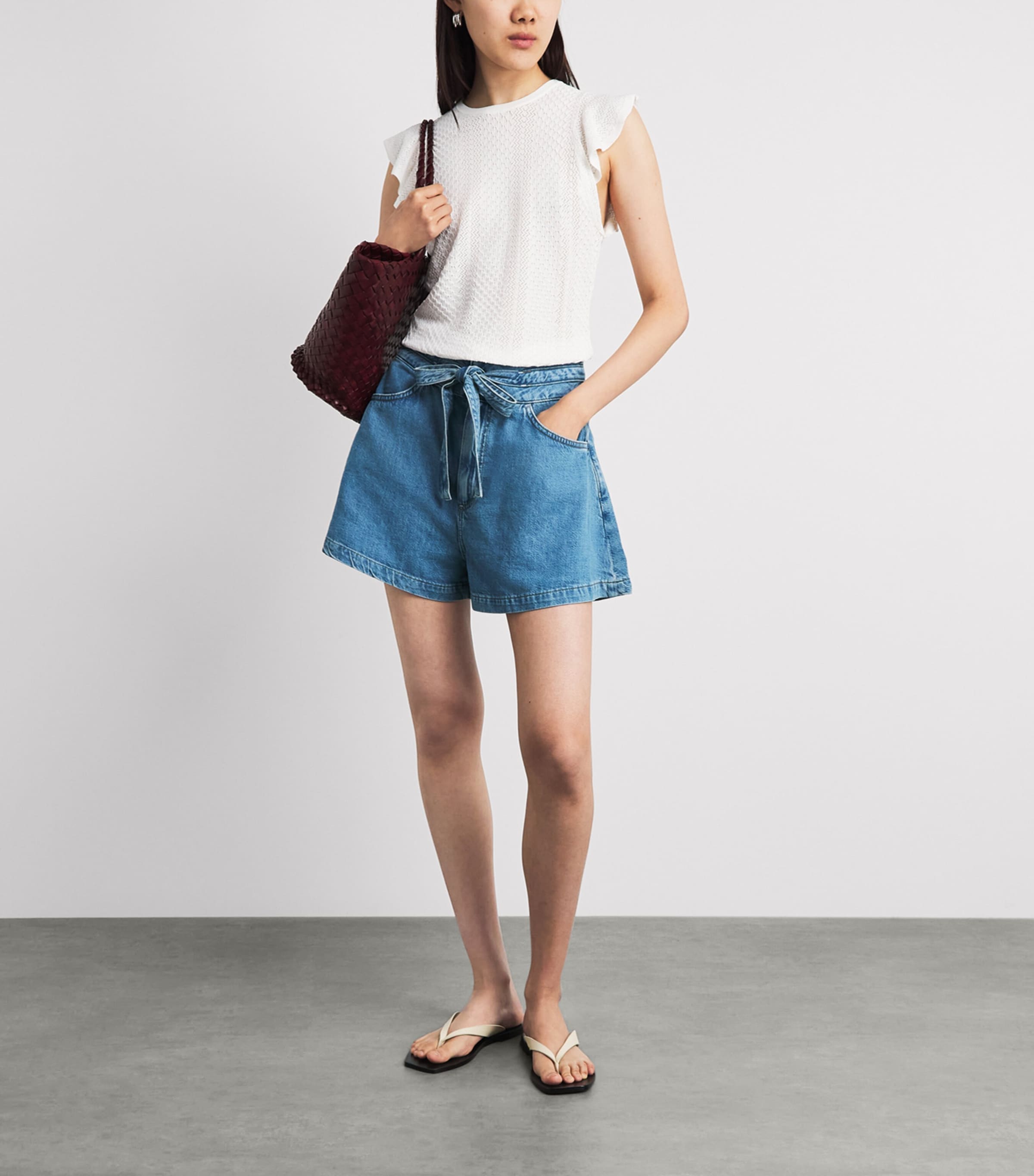 PAIGE Womens Denim Mathilda Shorts Rosecrans Image 2