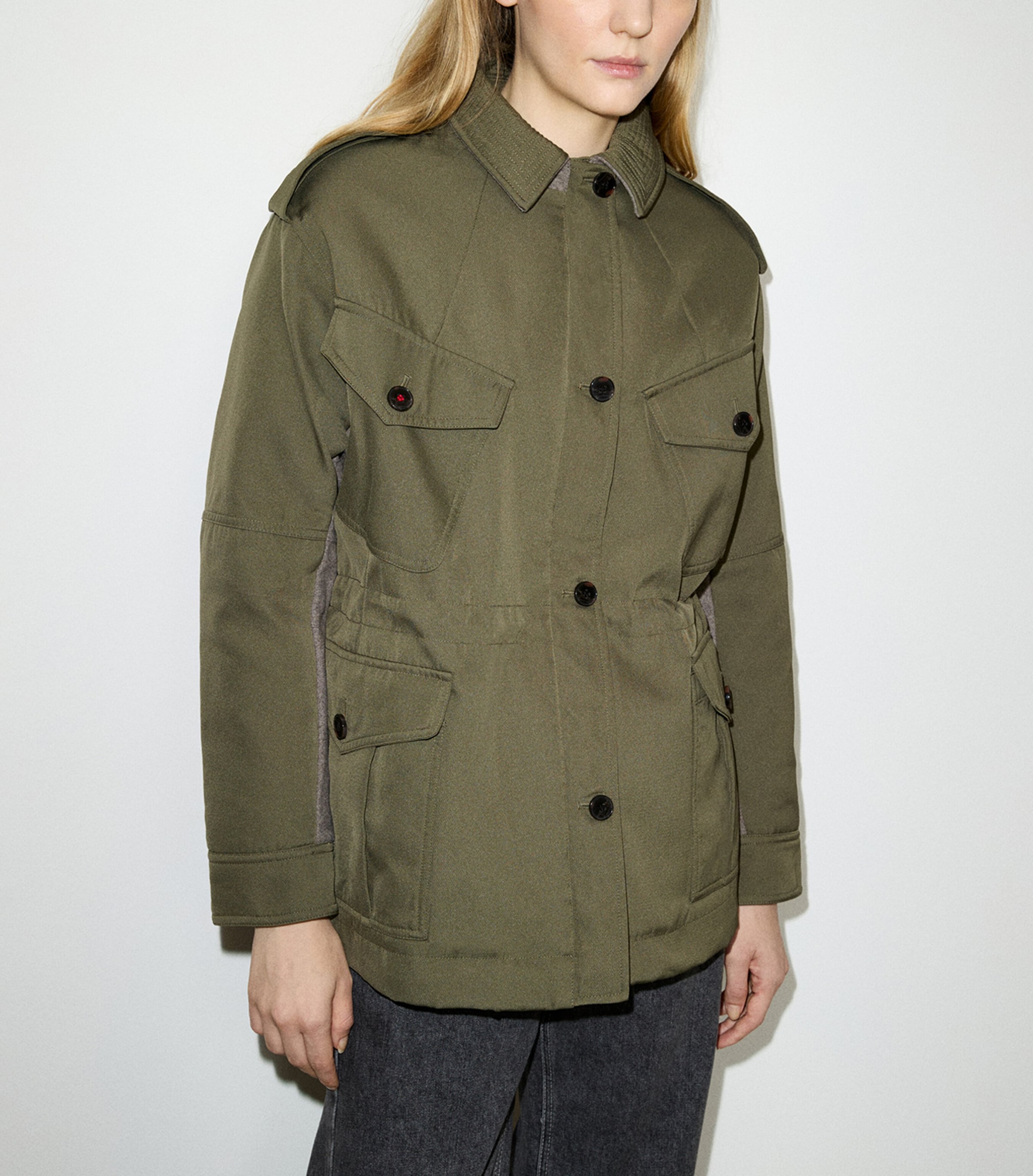 MAX&Co. Womens Collared Jacket Kaki Image 3