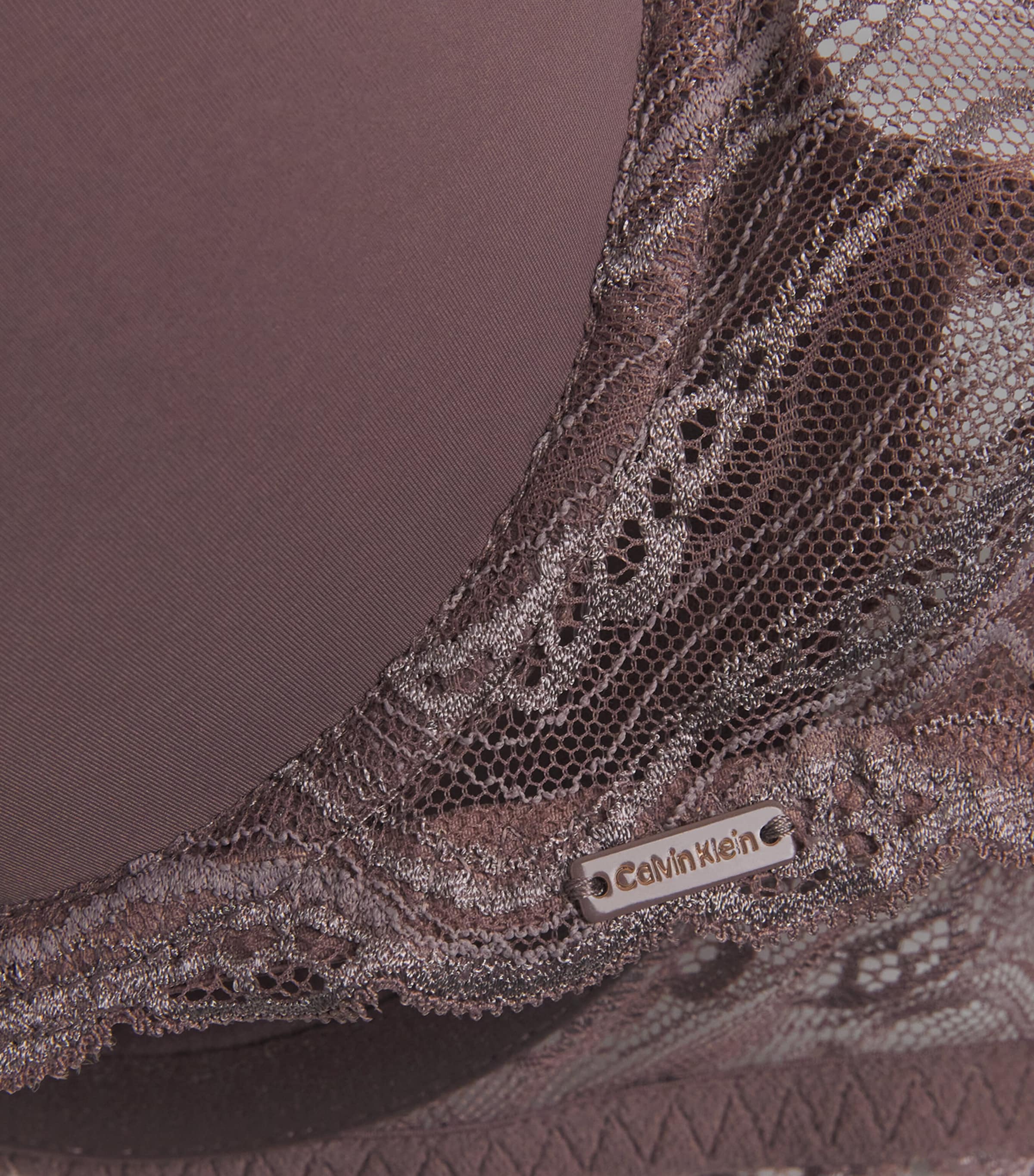 Calvin Klein Womens Lace Sensual Stretch Lift Demi Bra Pjs/botanical Brown Image 4