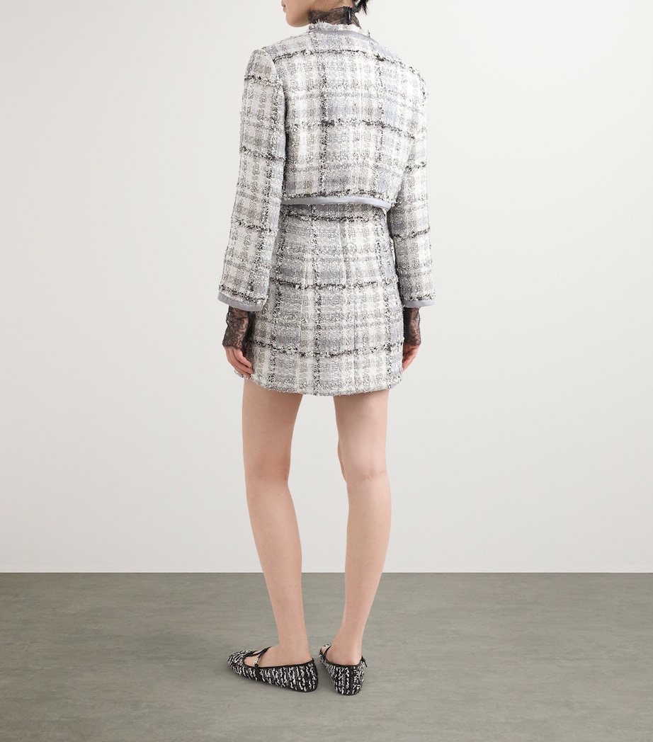 Tweed Cropped Raschel Jacket S8100-CHECK-TARTAN Image 5