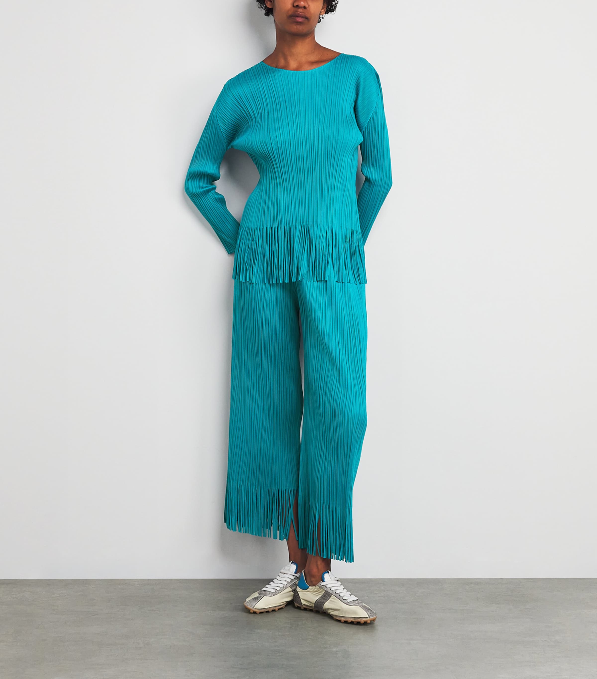 Wave Long-Sleeve Top TURQUOISE BLUE Image 2