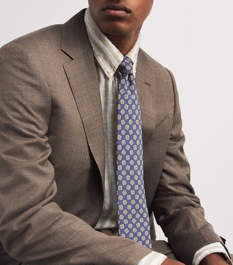 Silk Printed Tie BLUE Image 2