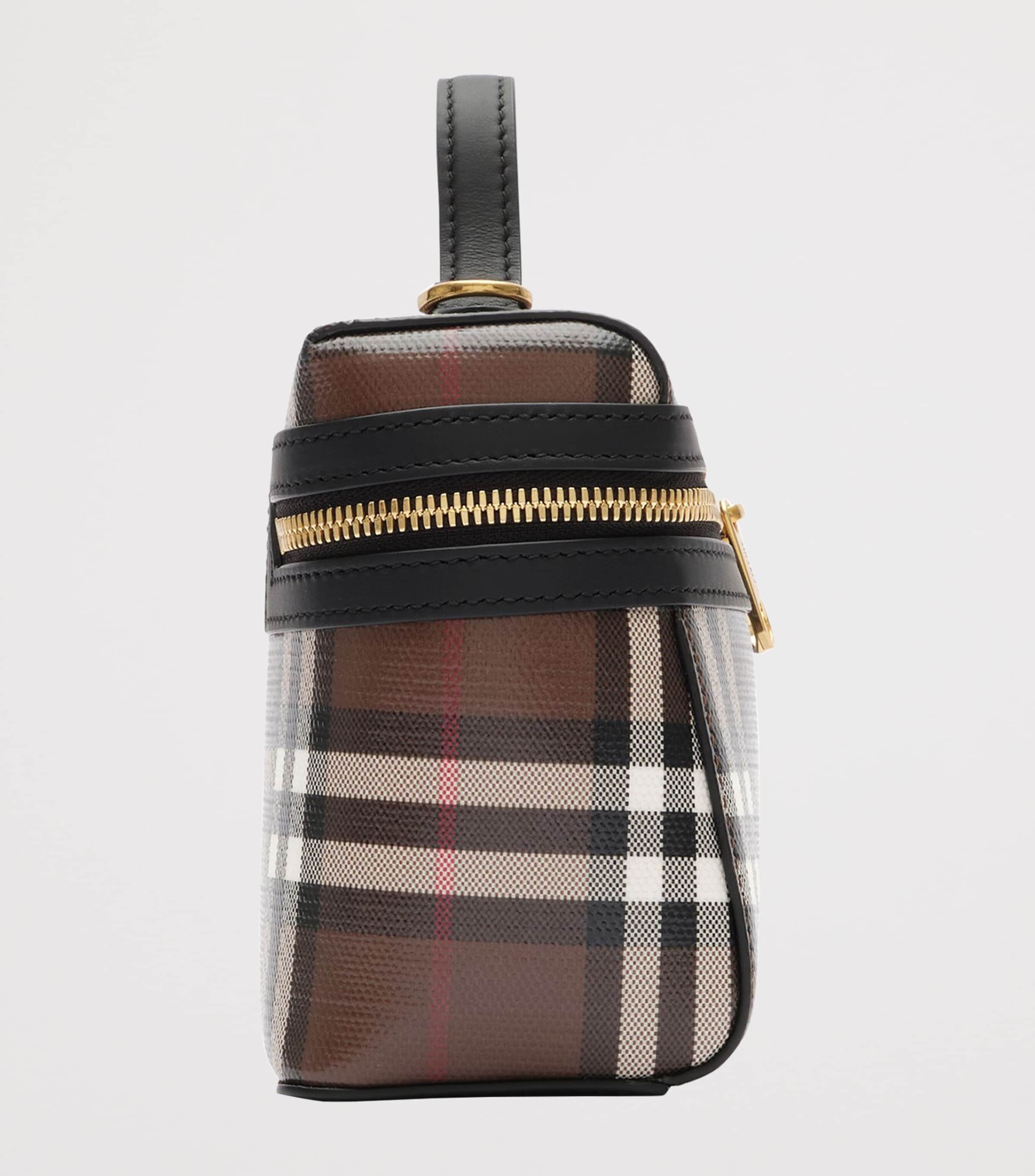 Burberry Check Vanity Bag Chocolate Brown Image 2