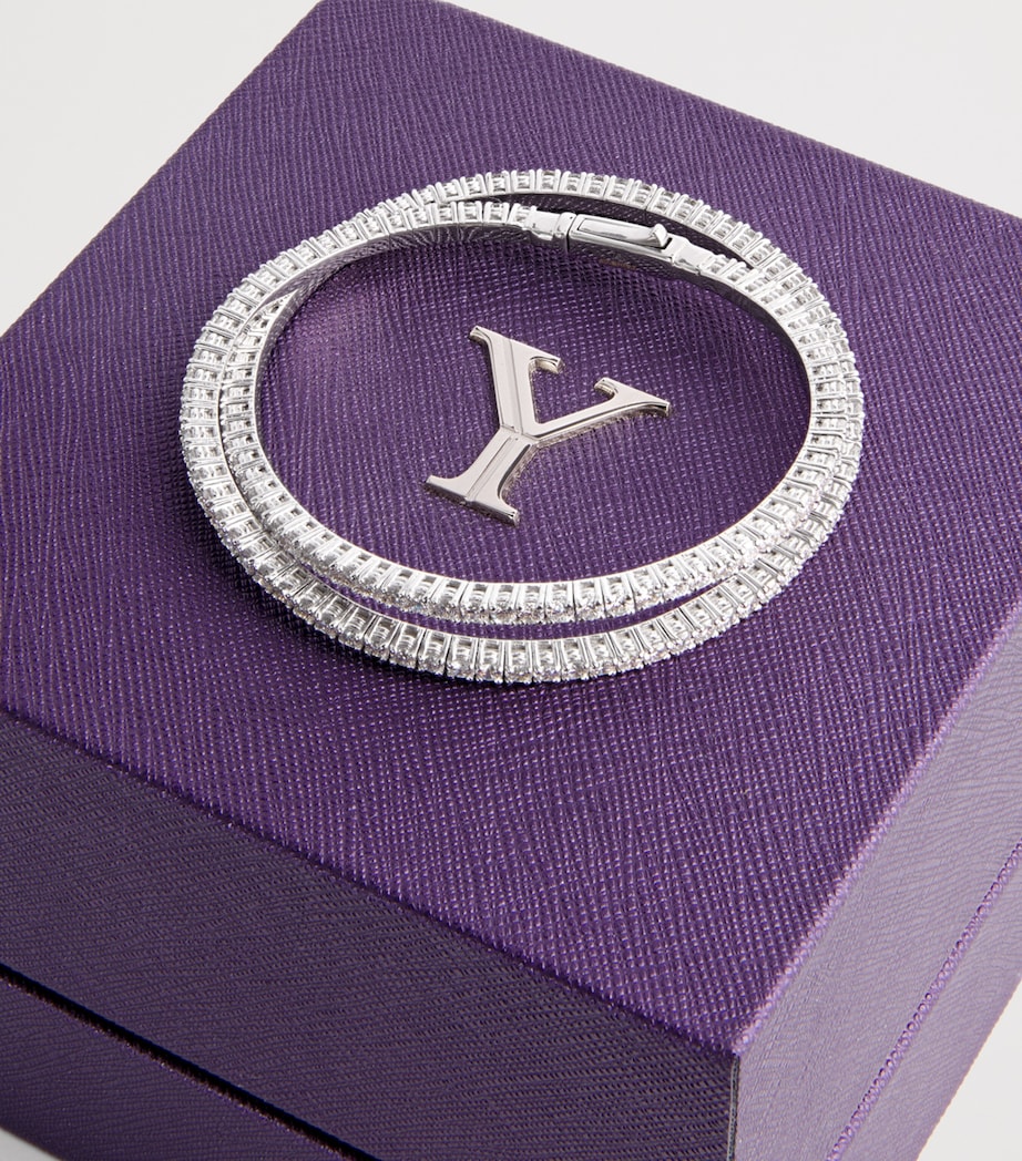 White Gold and Diamond Y-Couture Crossover Bracelet WHITE GOLD Image 5