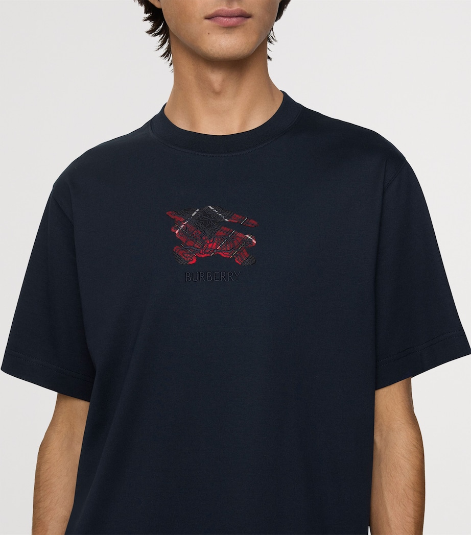 Cotton Check-EKD T-Shirt NAVY Image 3