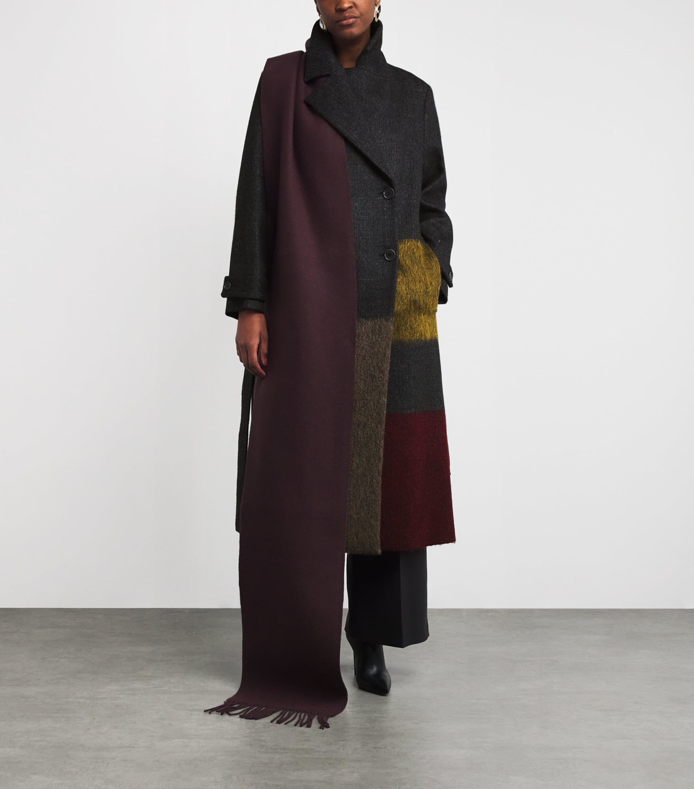 Wool-Blend Merton Overlay Coat SMOKE COMBO Image 2