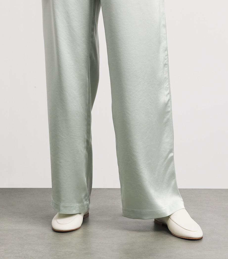 LESET Womens Satin Barb Bias Trousers Watercress Image 3
