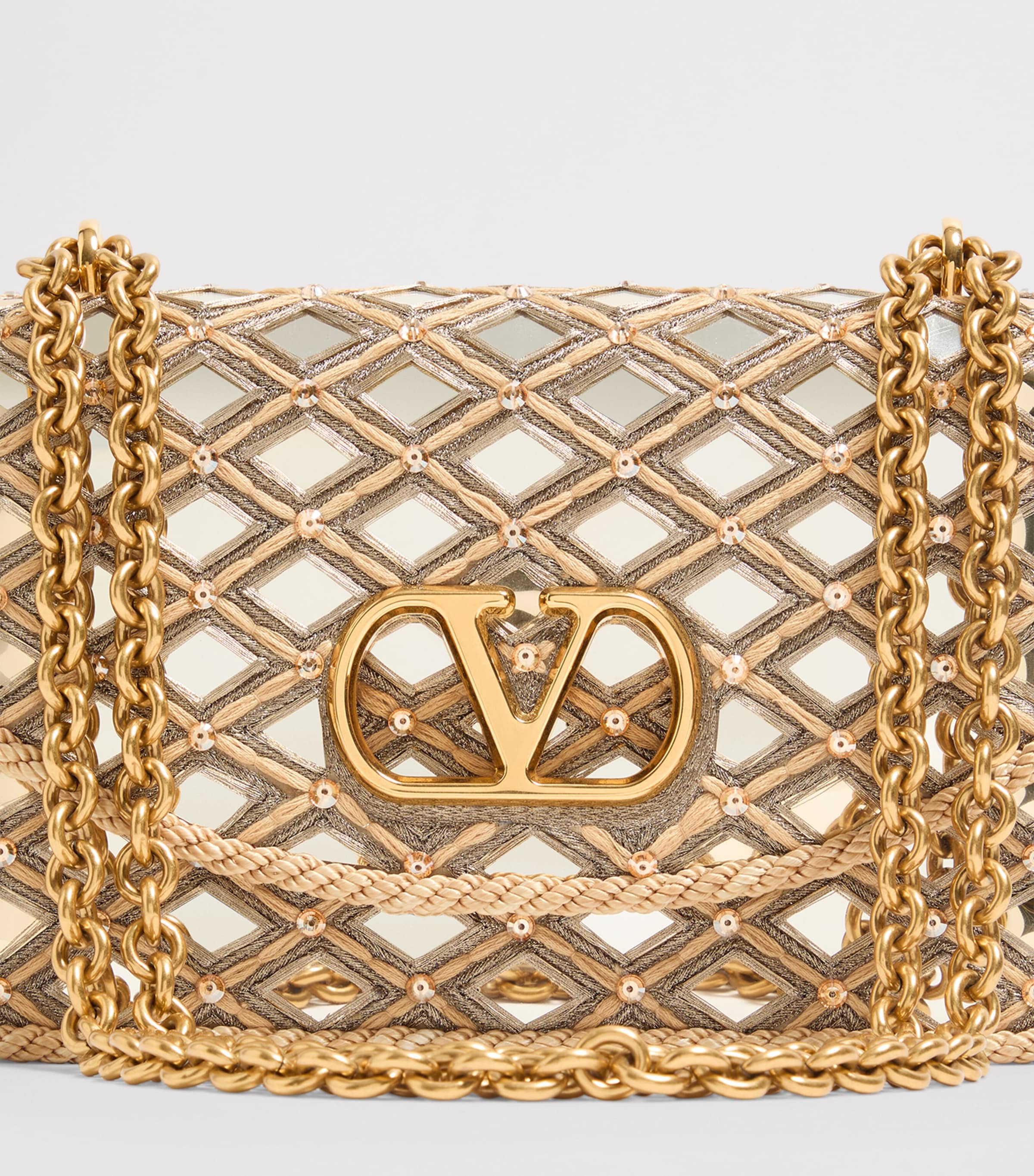 Valentino Garavani Embellished Vain Shoulder Bag Image 6