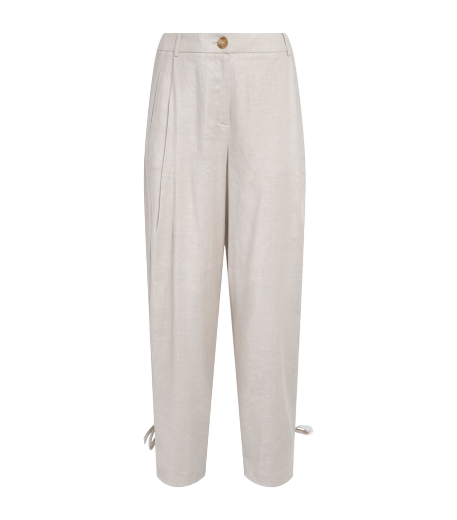 Toccin Womens Linen-Blend Elowen Trousers Desert Image 1