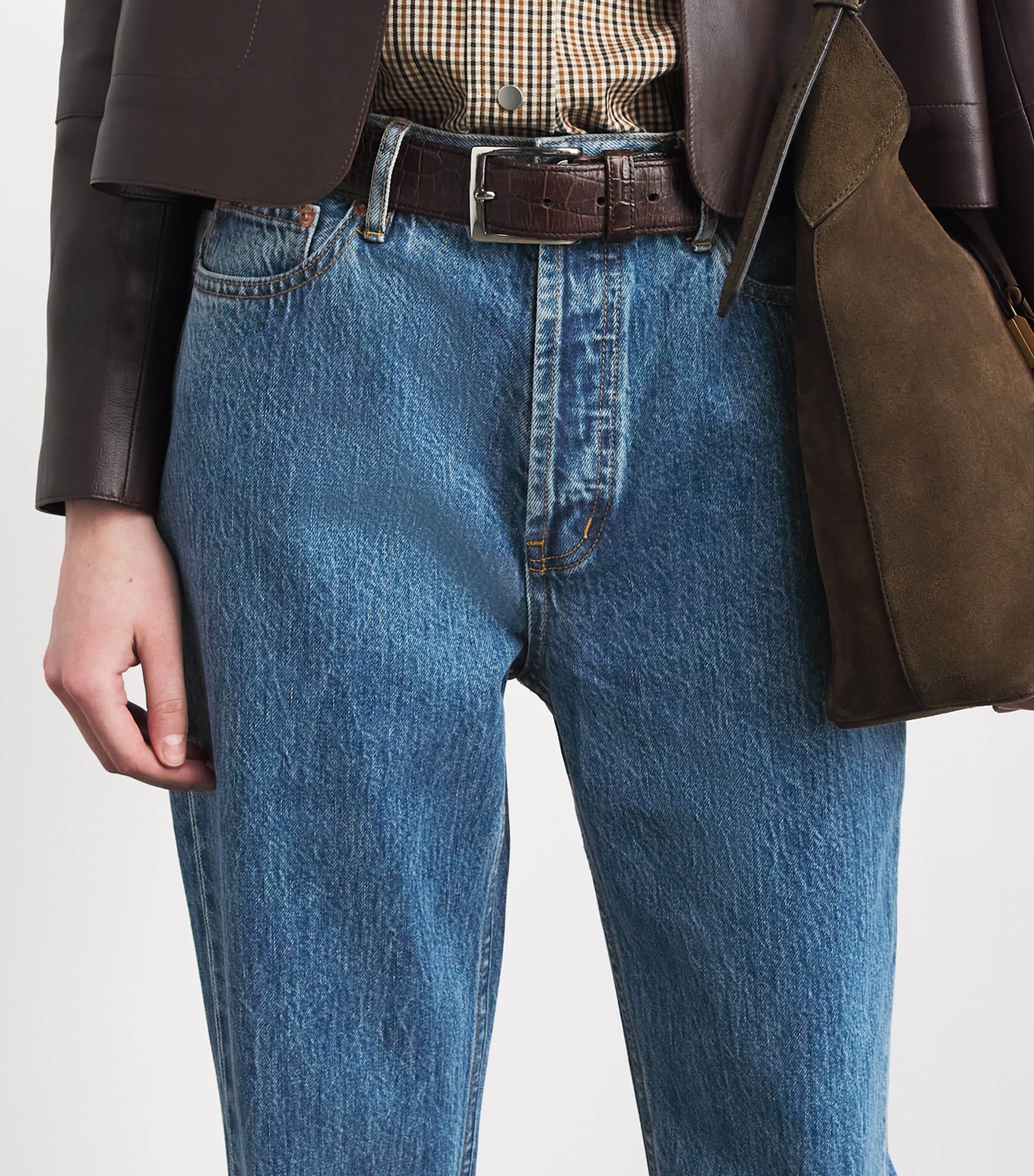 STILL HERE Womens Childhood Straight Jeans Classic Blue Image 3