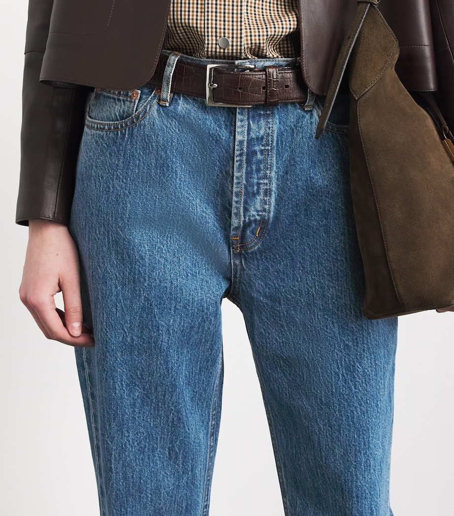 STILL HERE Womens Childhood Straight Jeans Classic Blue Image 3