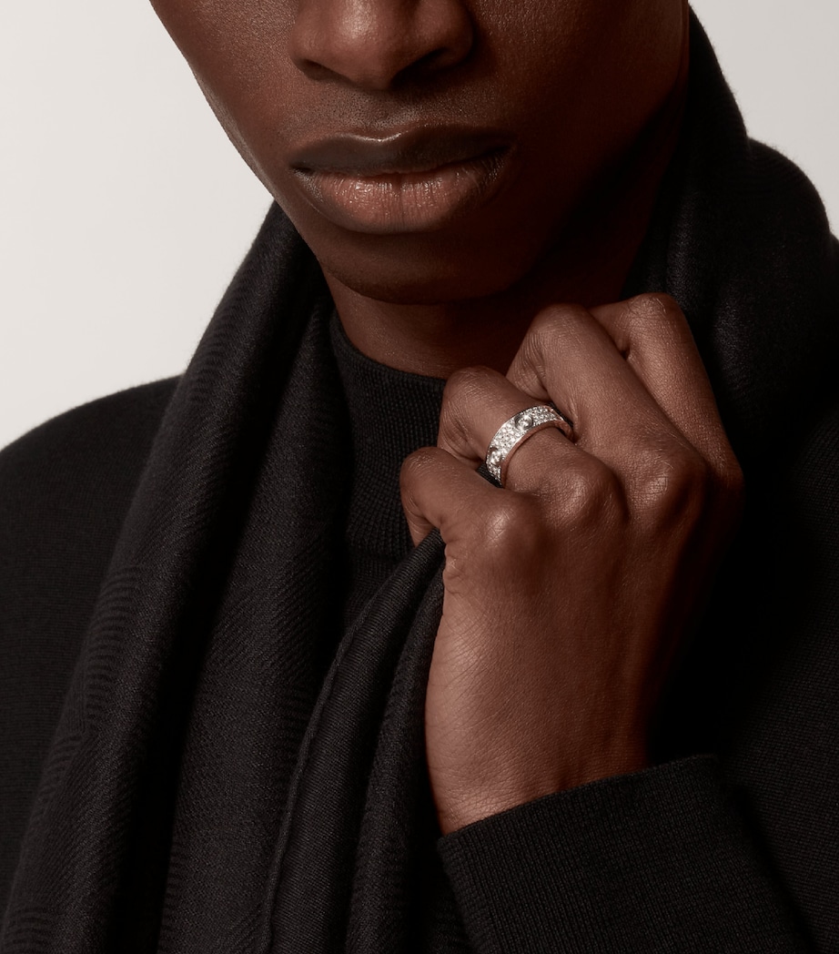 White Gold and Diamond LOVE Ring MULTI Image 6