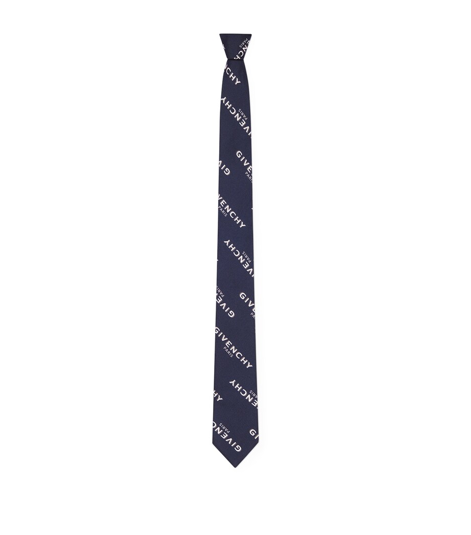 Silk Logo Tie NAVY Image 1