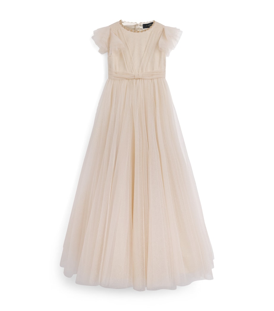Jenny Packham Kids Tulle Thistle Dress (8-14 Years) Pale Illusion Image 1