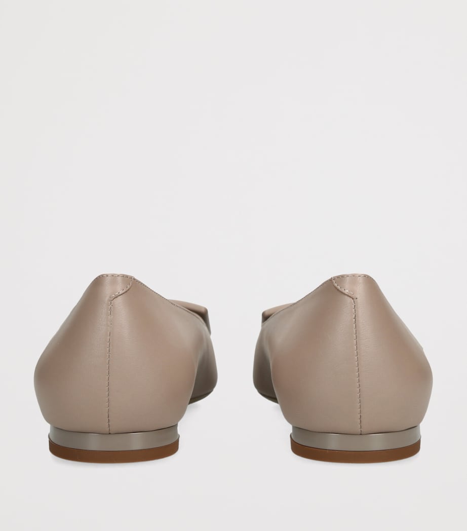 Leather Gommettine Ballet Flats TAUPE Image 2