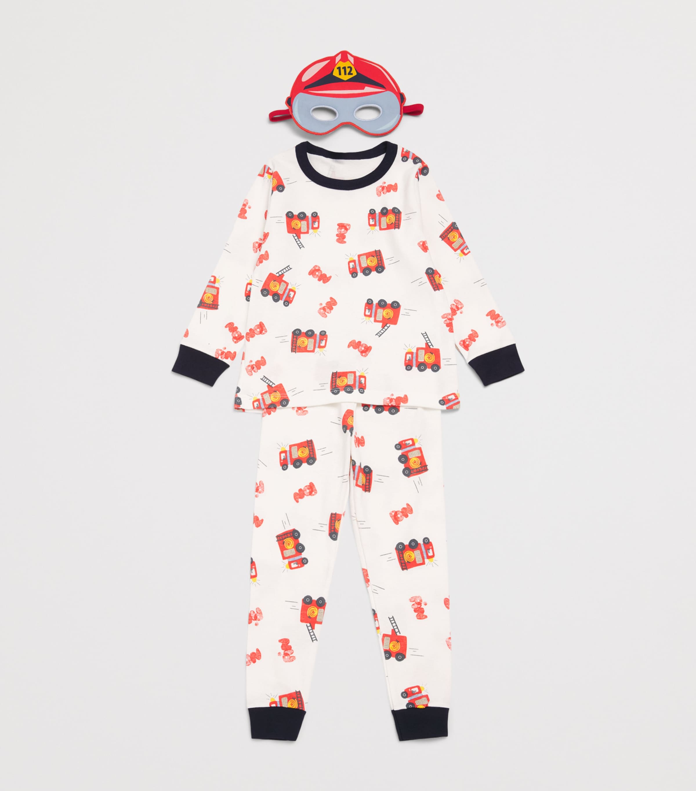 Petit Bateau Firefighter Pyjama and Mask Set (6-12 Years) Image 3