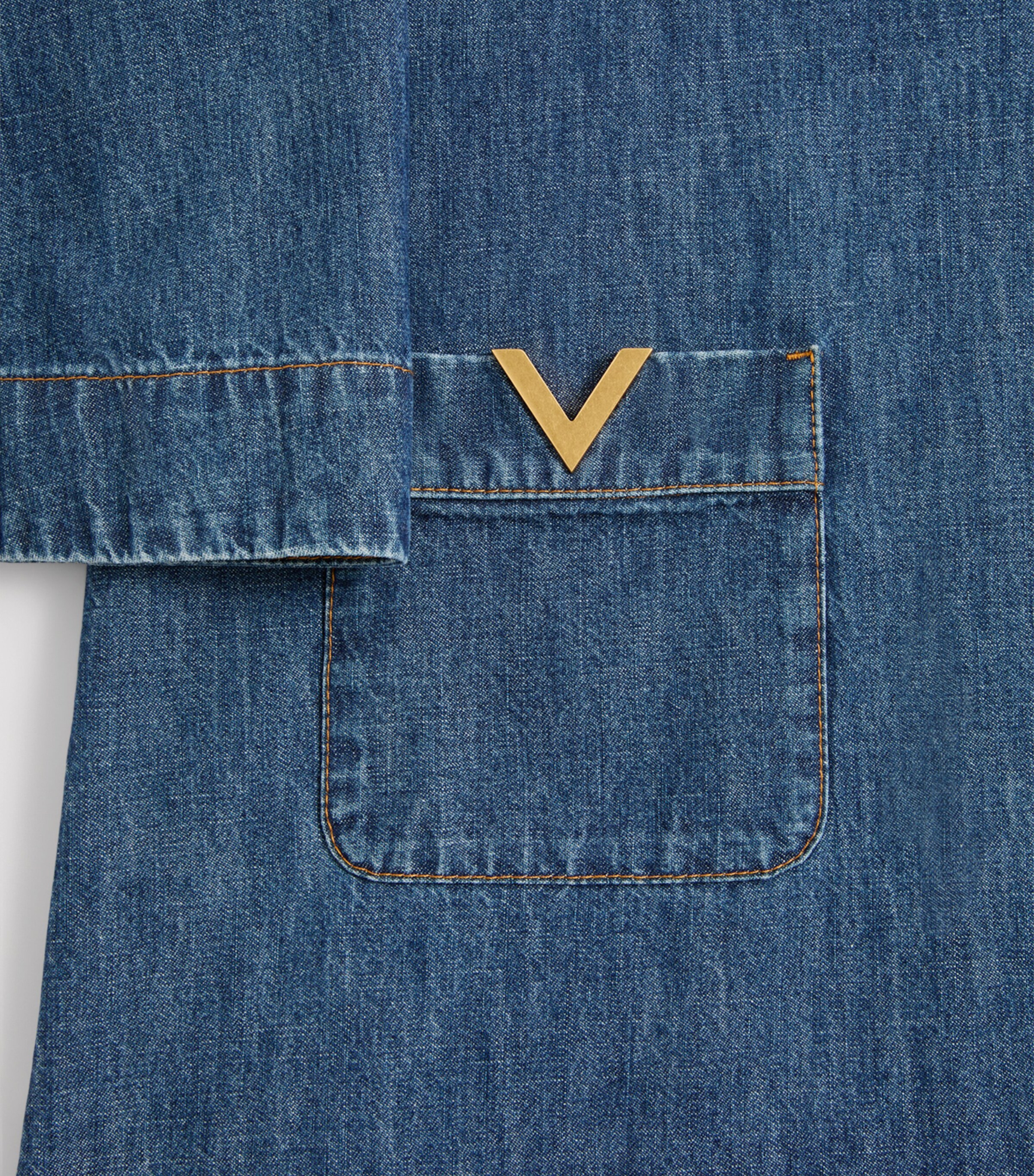 Valentino Womens Denim Shift Mini Dress Image 8