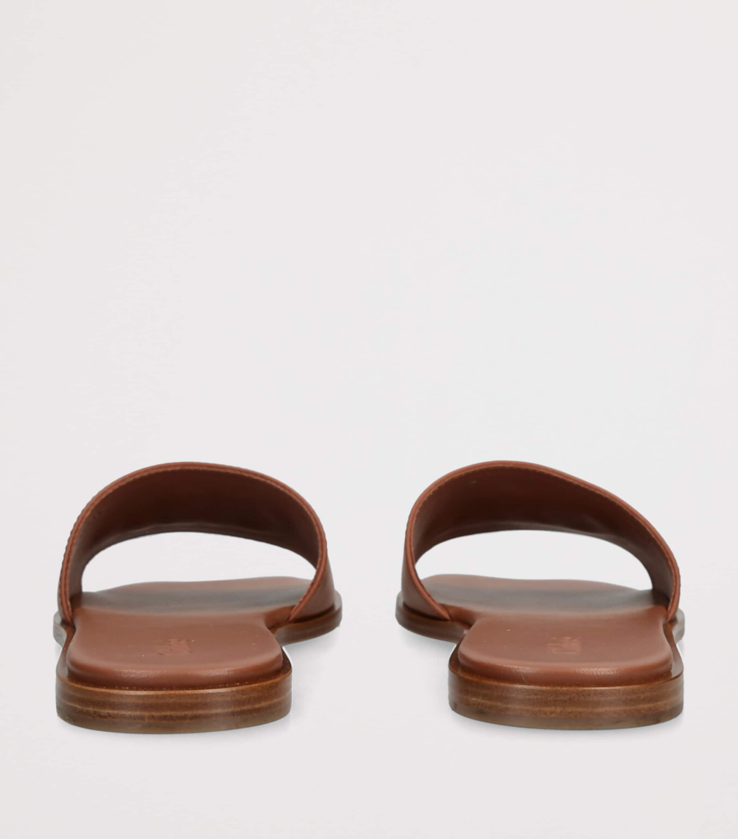 Leather Soleil Flat Sandals BROWN Image 2