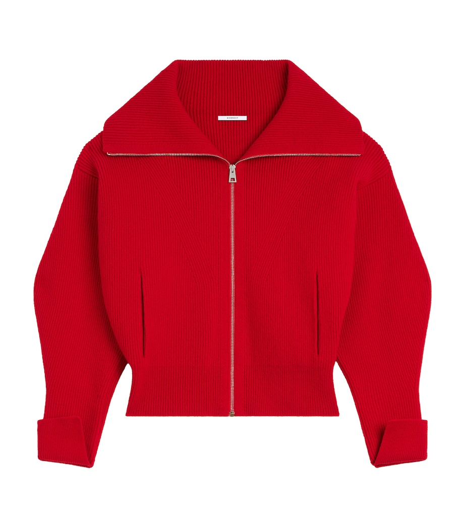 Givenchy Womens Wool-Blend Zip-Up Cardigan Image 1