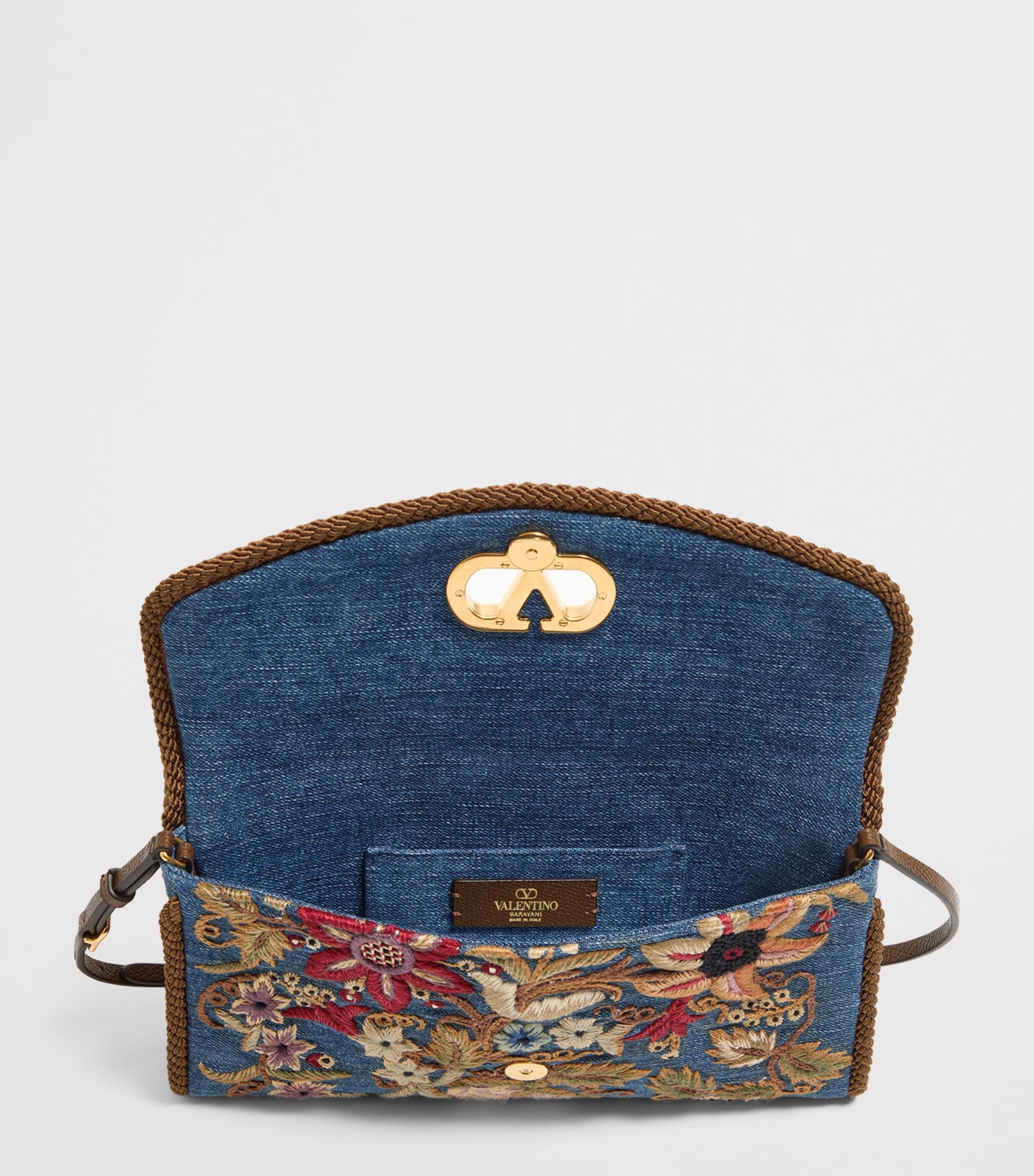 Valentino Garavani Embroidered DeVain Shoulder Bag Aqm Image 6
