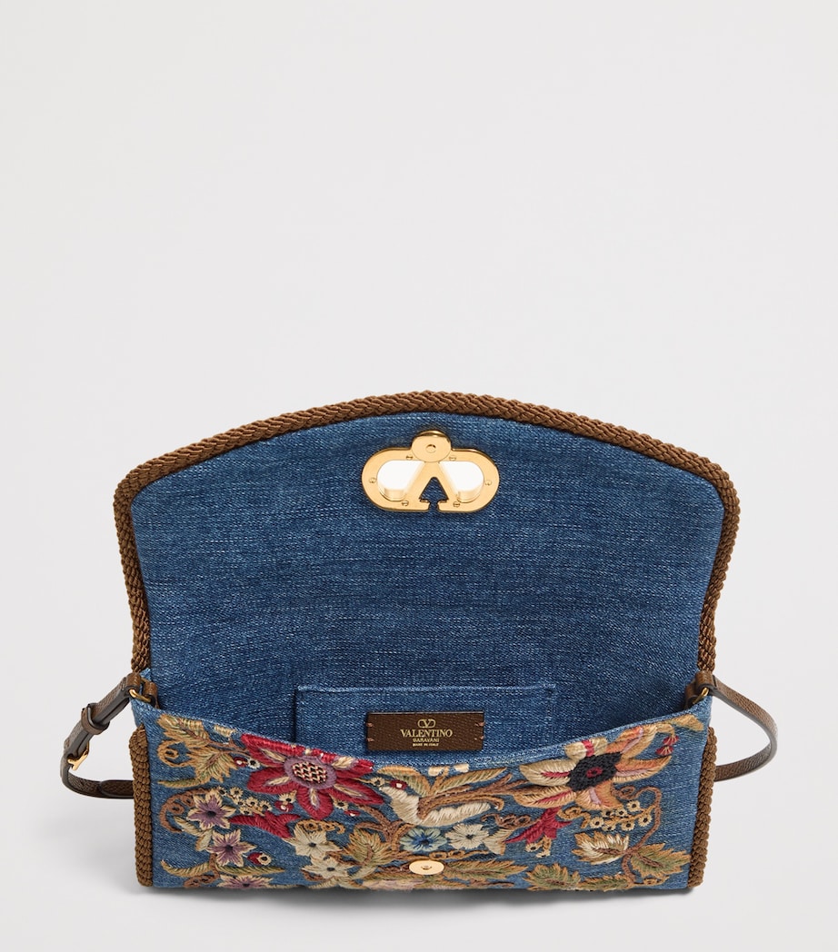 Valentino Garavani Embroidered DeVain Shoulder Bag Aqm Image 6