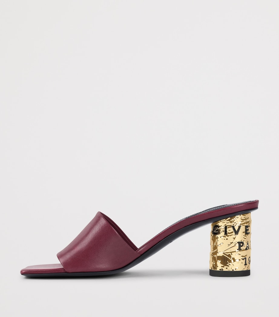 Leather Heeled Mules 65 BURGUNDY Image 3