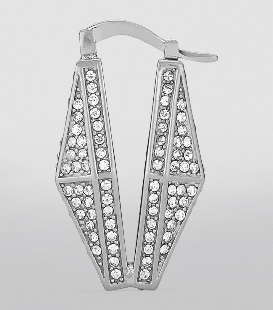 Embellished Diamond Chain Earrings SILVER/CRYSTAL Image 3
