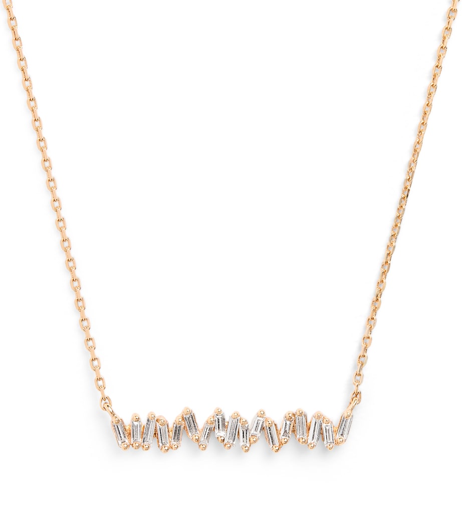 Rose Gold and Diamond Classic Bar Necklace 18K RG/WD Image 1