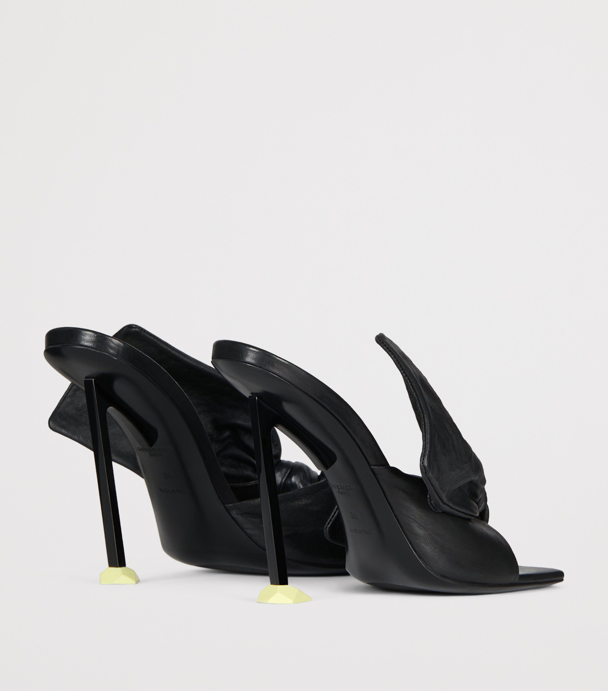 Givenchy Leather Boudoir Bow Sandals 95 Black Image 5
