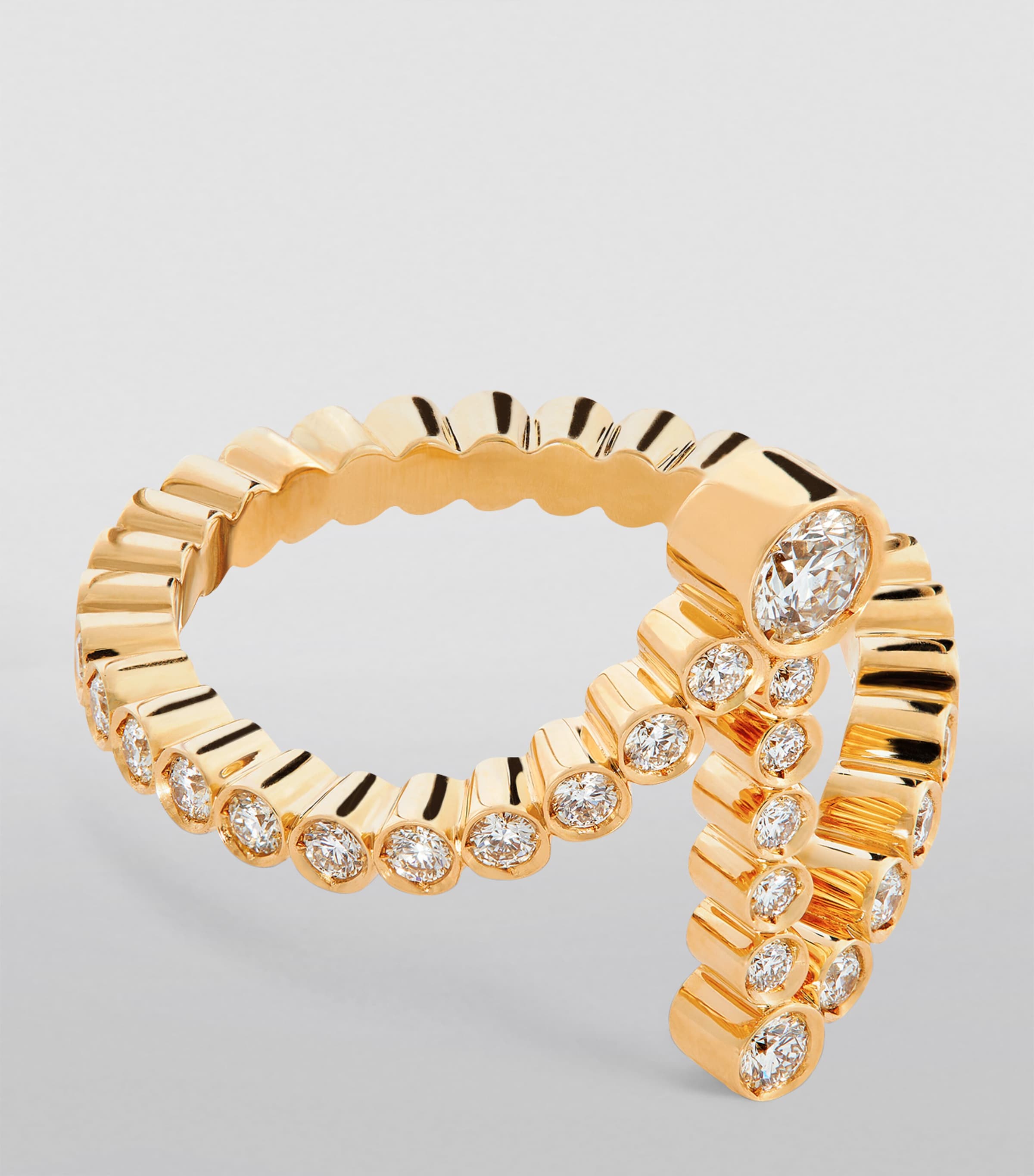 Yellow Gold and Diamond Ensemble 'I' Ring YELLOW GOLD Image 3
