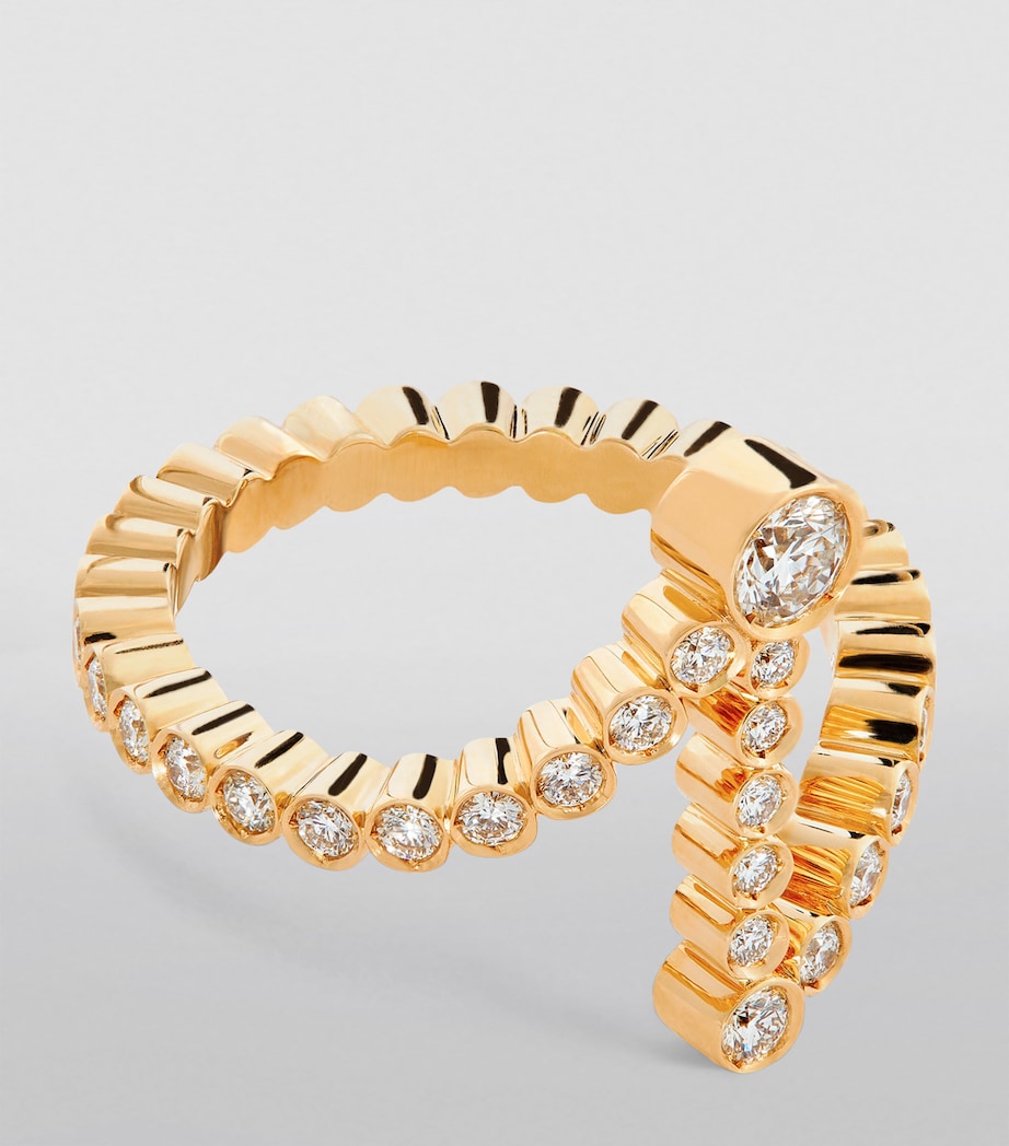 Yellow Gold and Diamond Ensemble 'I' Ring YELLOW GOLD Image 3