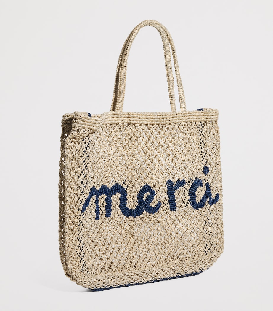 Large Jute Merci Tote Bag NATRUAL Image 3