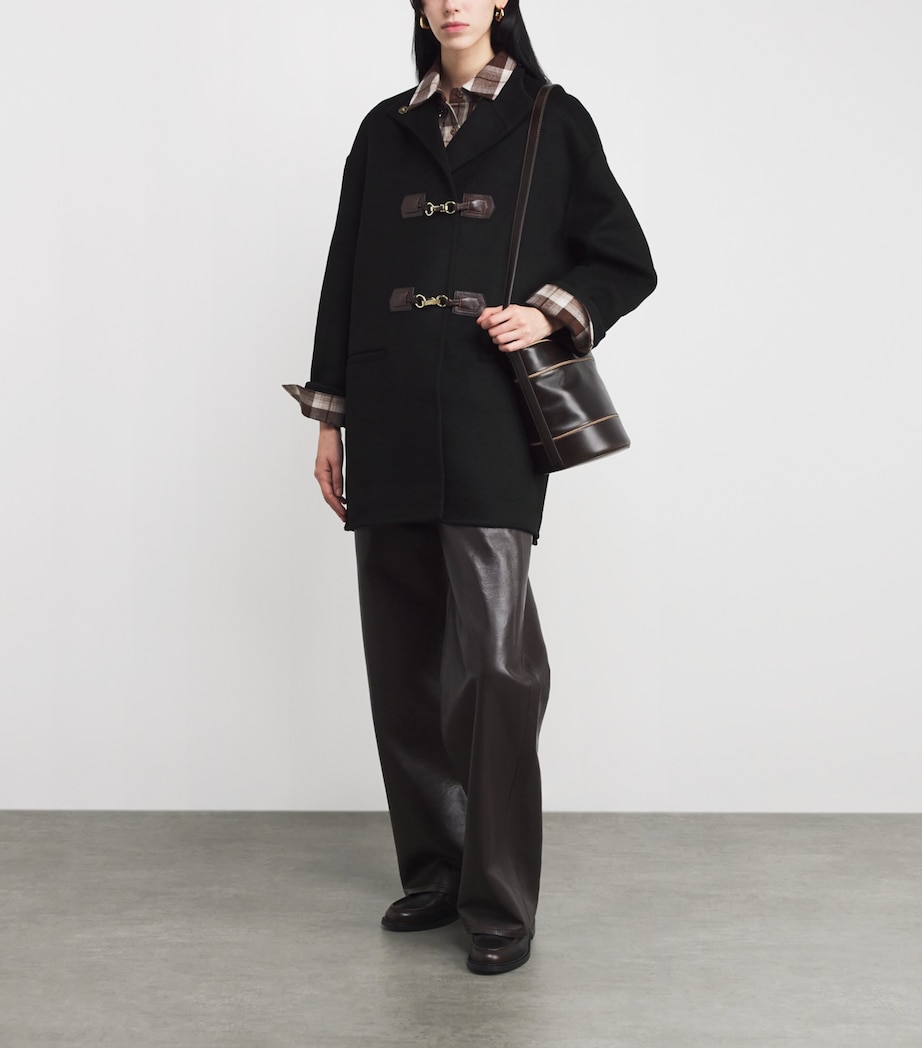 Wool Pea Coat BLACK Image 2