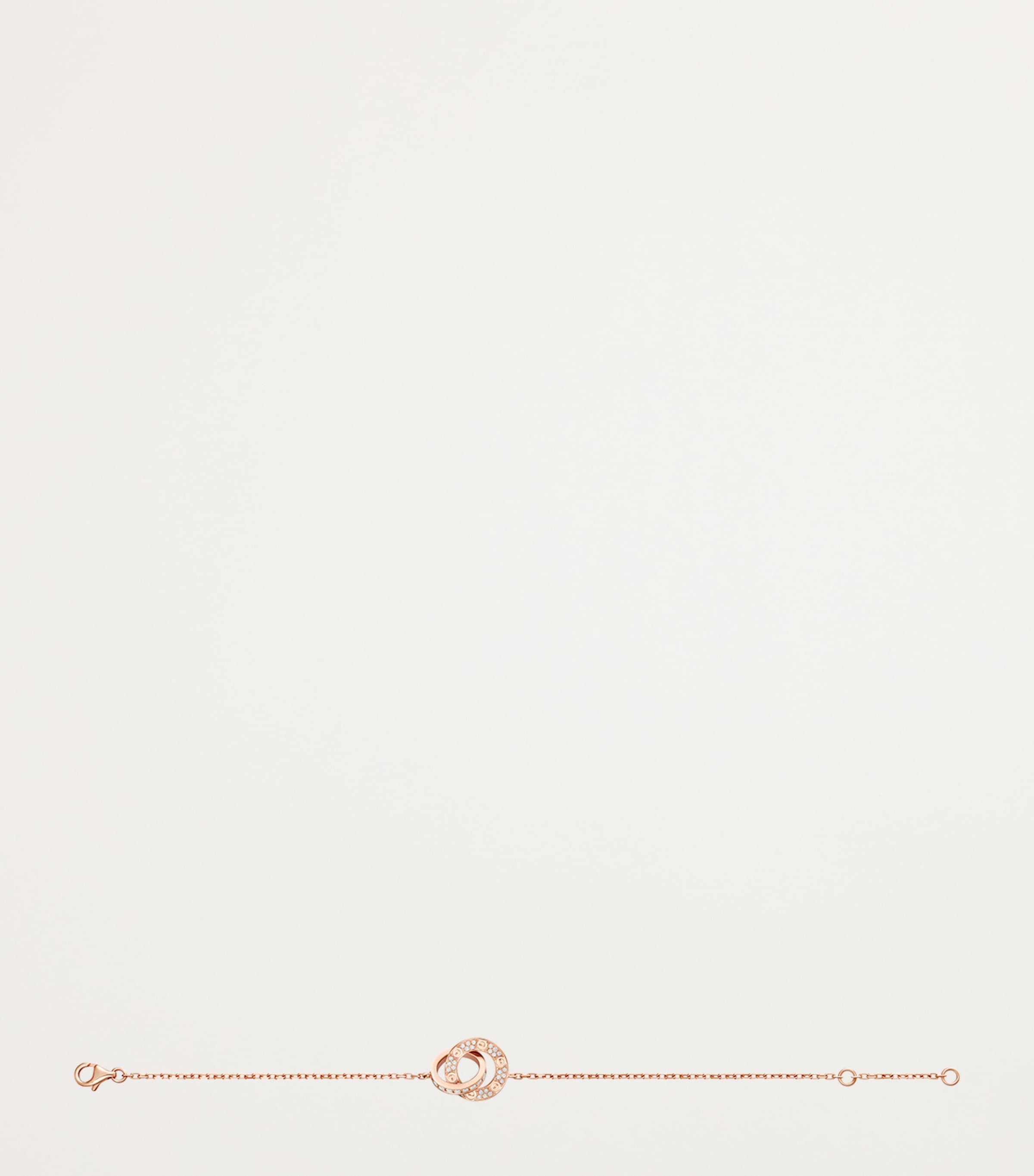 Rose Gold and Diamond LOVE Chain Bracelet ROSE GOLD Image 2