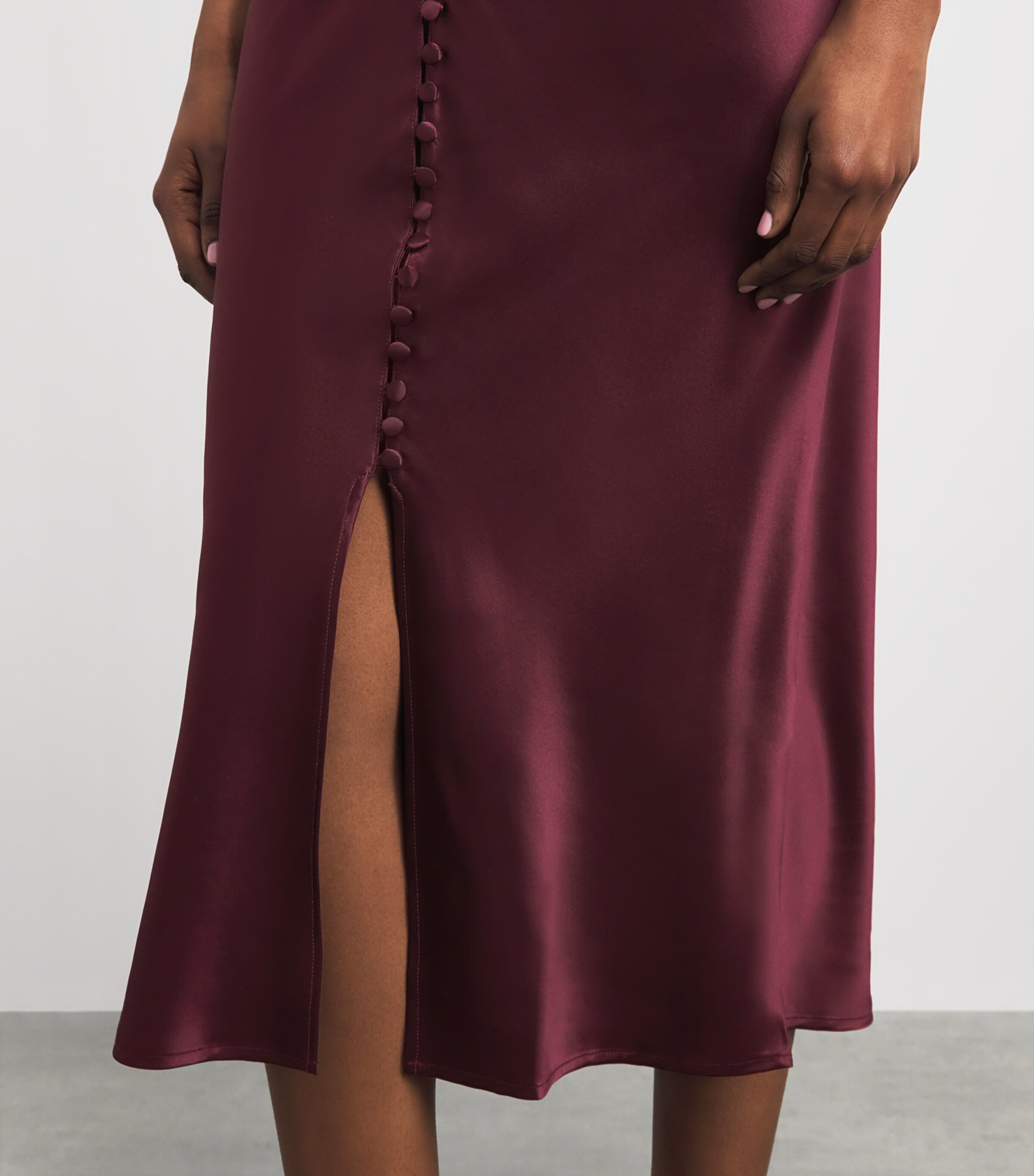 Olivia von Halle Womens Silk Ilse Midi Slip Dress Raisin Image 5