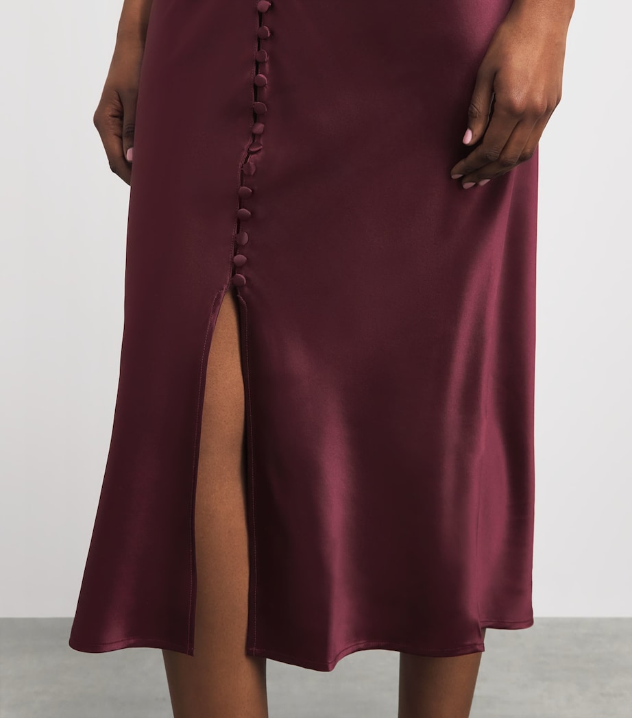 Olivia von Halle Womens Silk Ilse Midi Slip Dress Raisin Image 5