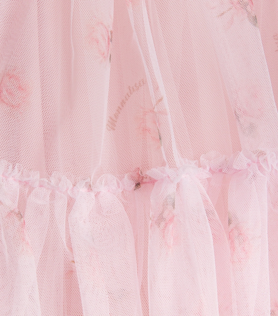 Monnalisa Rose Print Tulle Dress (9 Months – 6 Years) Lotus Image 3