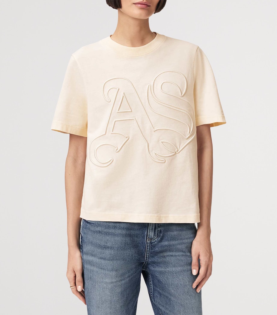 Embroidered Lisa T-Shirt PEBBLE WHITE Image 6