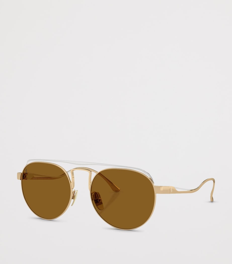 Ferrari Titanium Oval Sunglasses Yellow Image 2