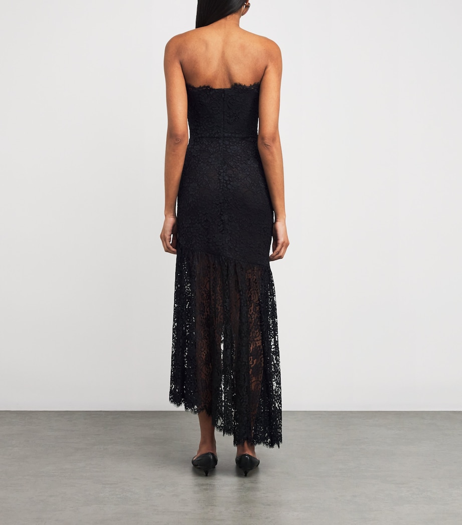 Strapless Lace-Detail Maxi Dress 0900 BLACK Image 3