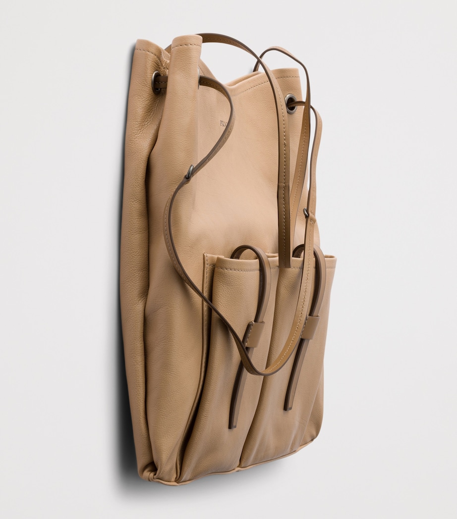 Prada Large Leather Route Shoulder Bag Neutral Image 6