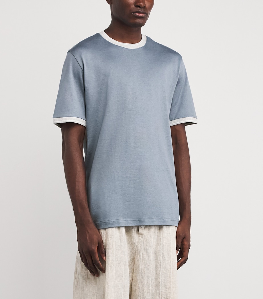 Giza Cotton T-Shirt DENIM, GRIGIO CHIARO Image 3