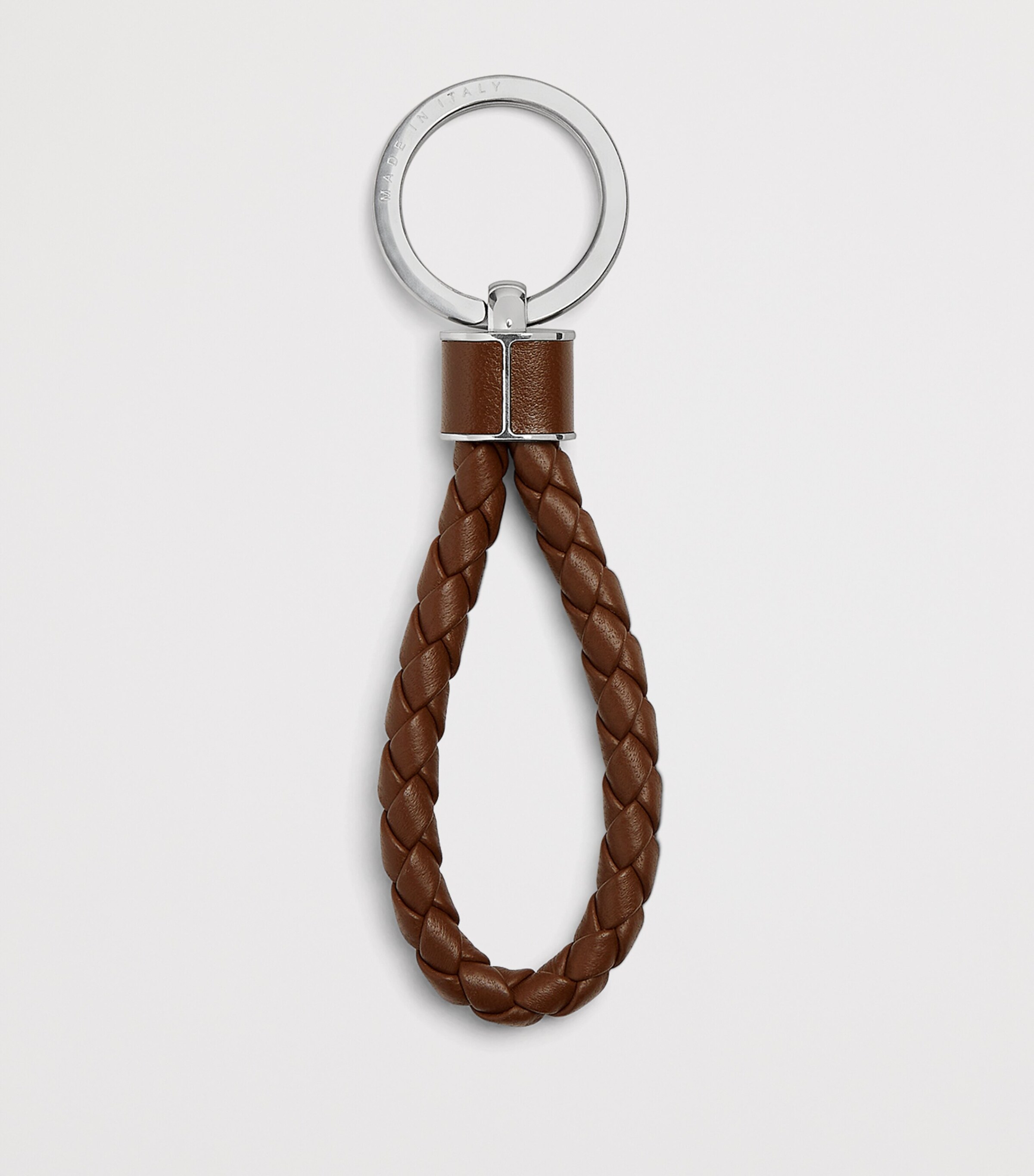 Bottega Veneta Leather Intreccio Keyring Image 2
