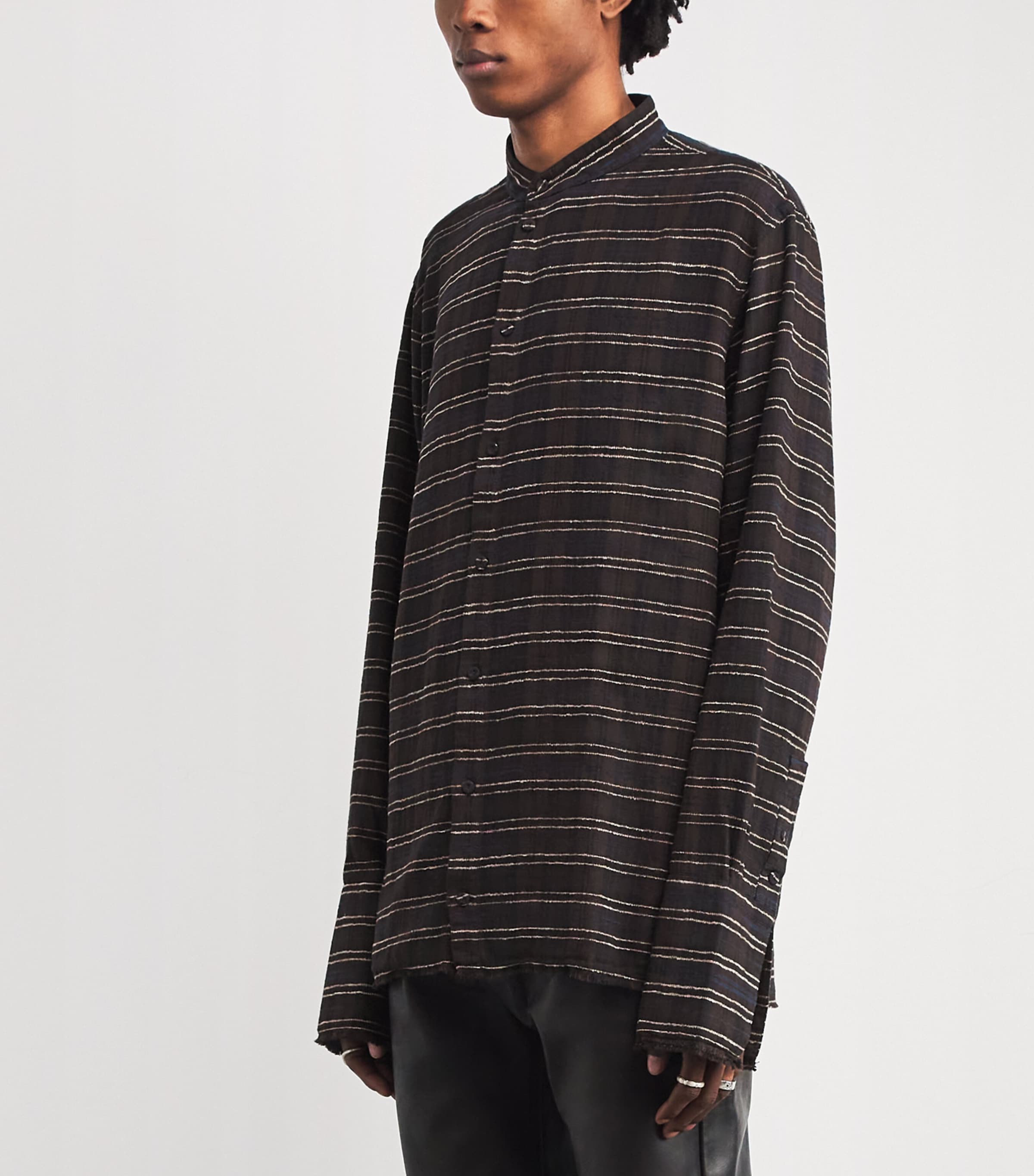 Cotton-Blend Flannel Shirt CHOCOLATE Image 3