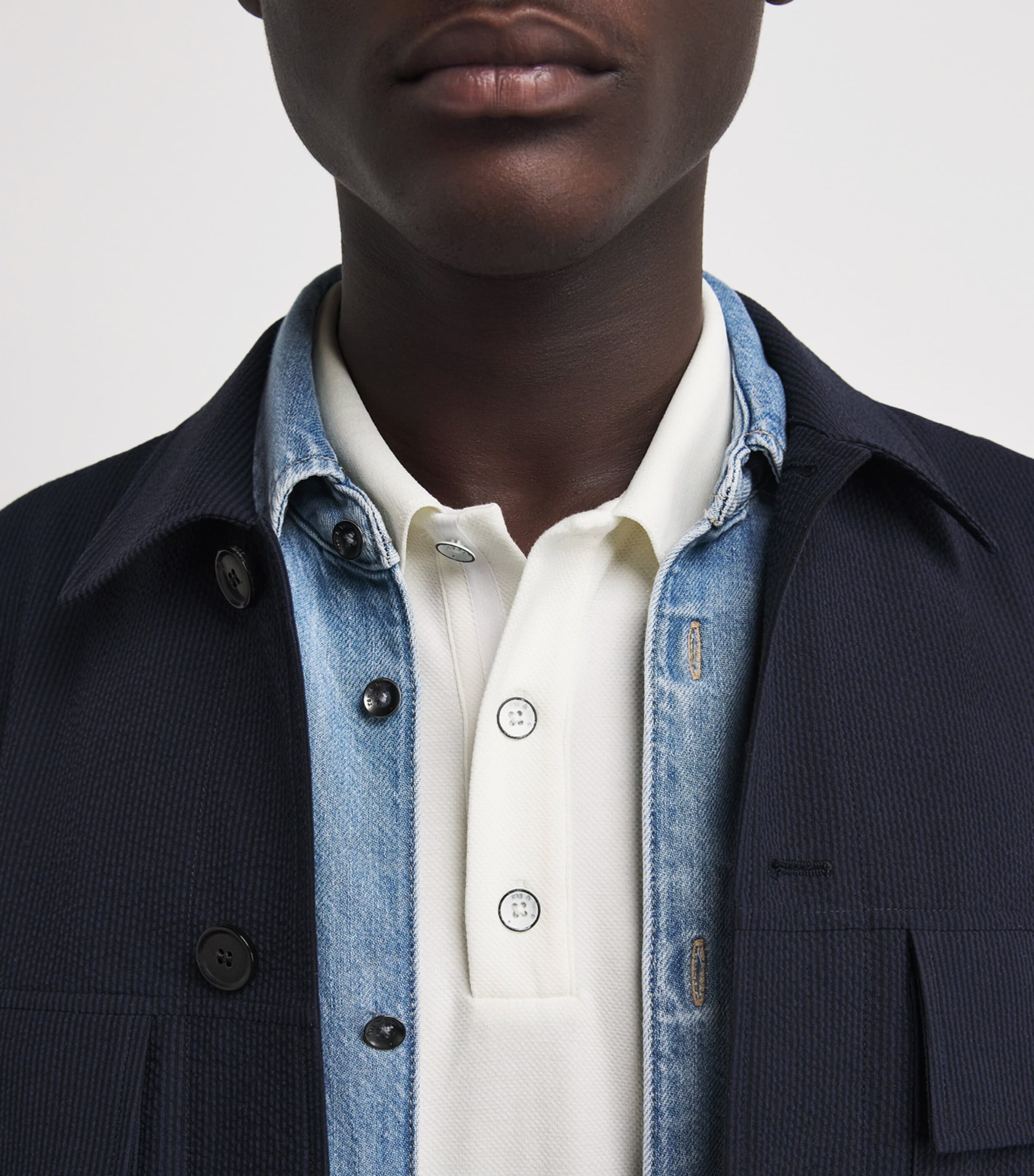 Rag & Bone Mens Technical Piqué Polo Shirt Chalk Image 3