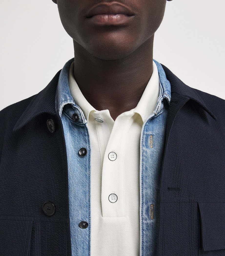 Rag & Bone Mens Technical Piqué Polo Shirt Chalk Image 3