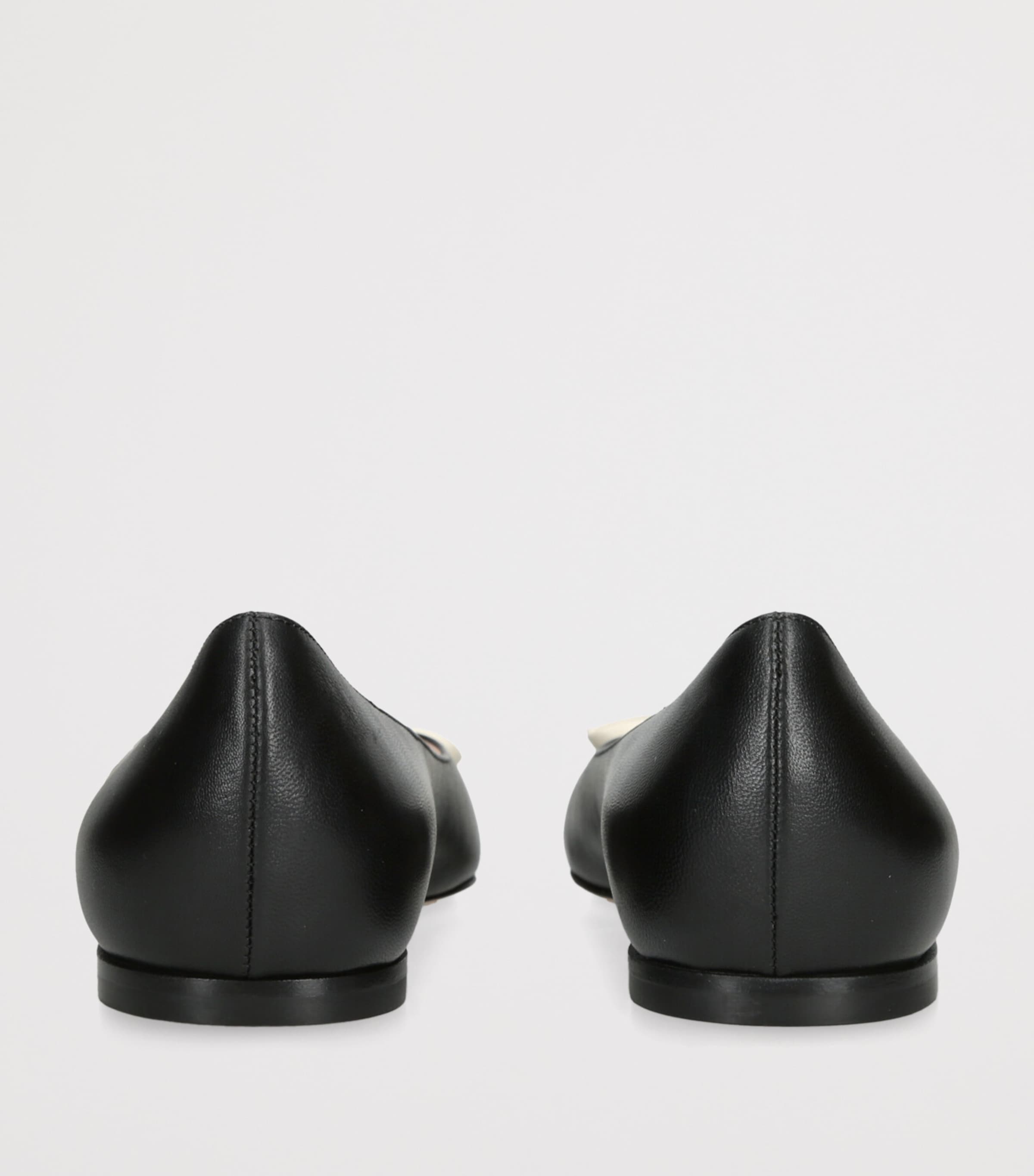 Valentino Garavani Leather Benpointy Ballet Flats Blk/white Image 3
