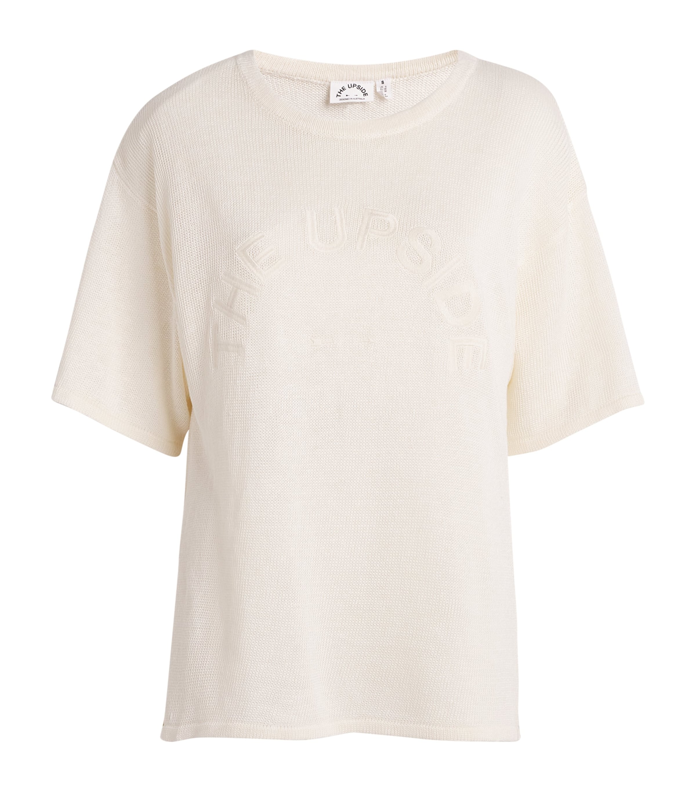 Shop The Upside Linen Knitted Sam T-shirt In White