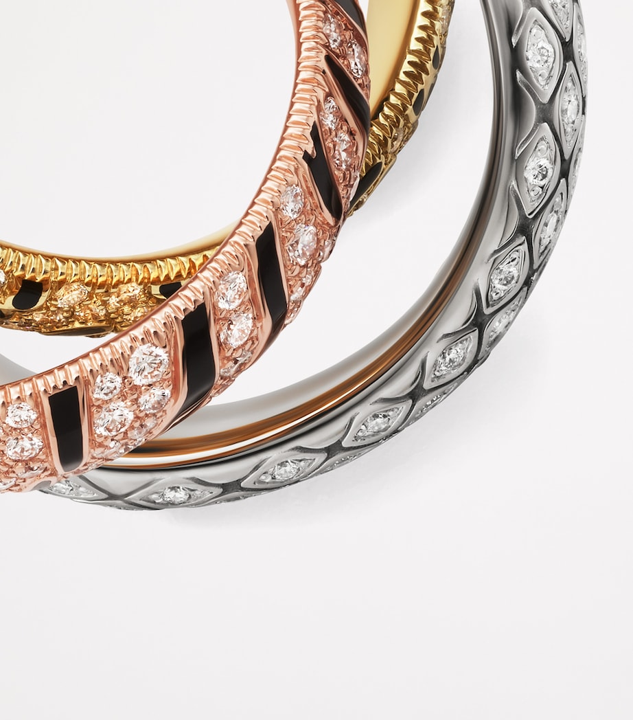 Gold and Diamond Trinity Wild One Ring MULTI Image 2